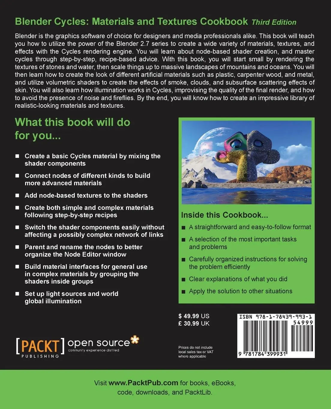 Rückseite: 9781784399931 | Blender Cycles | Materials and Textures Cookbook Third Edition | Buch