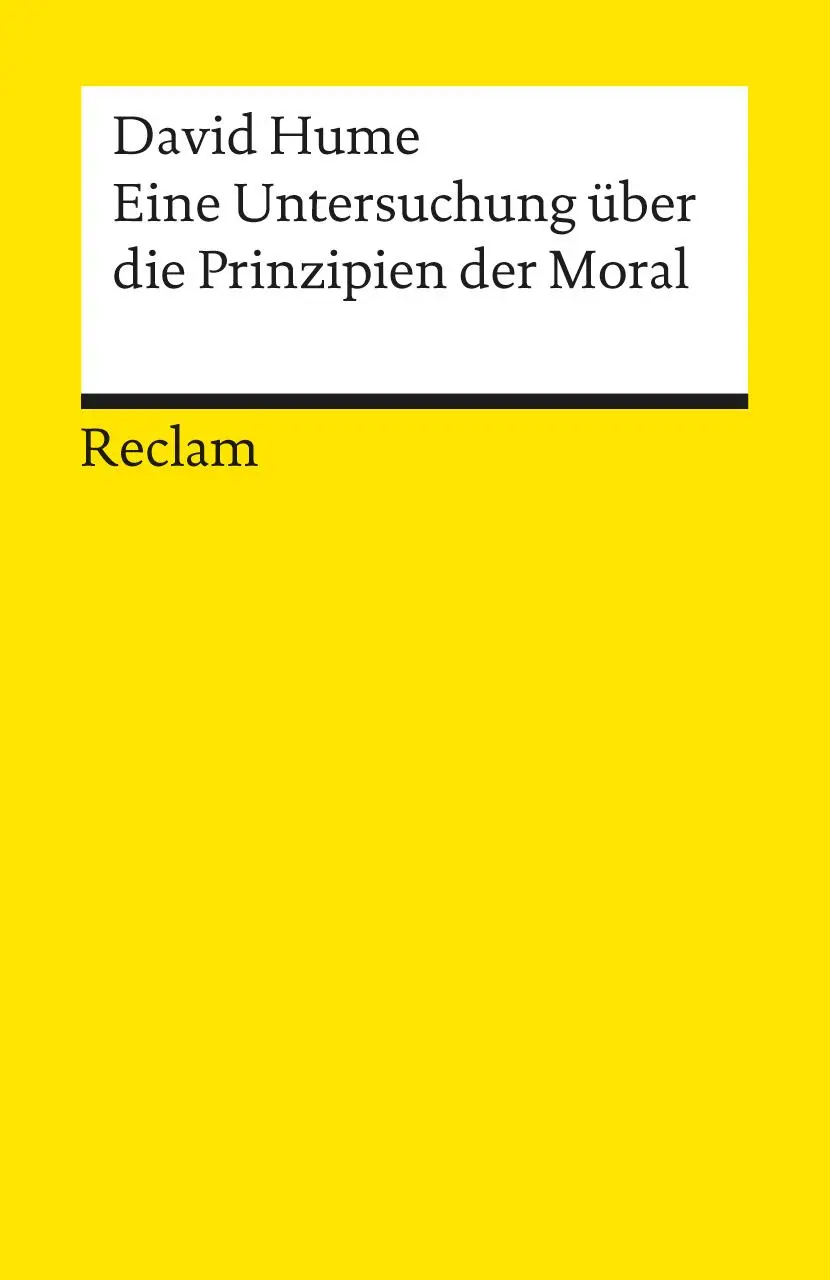 Cover: 9783150189931 | Eine Untersuchung über die Prinzipien der Moral | David Hume | Buch