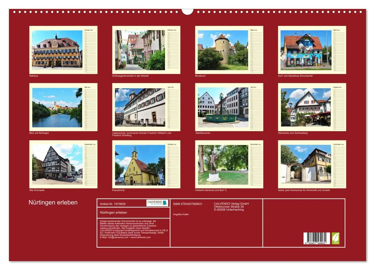Bild: 9783457569931 | Nürtingen erleben (Wandkalender 2026 DIN A2 quer), CALVENDO...