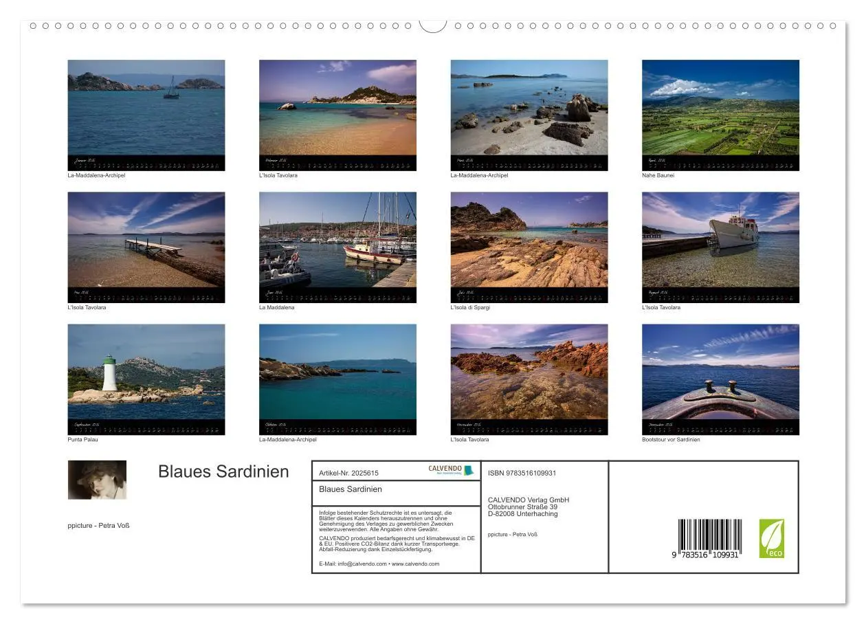 Bild: 9783516109931 | Blaues Sardinien (hochwertiger Premium Wandkalender 2026 DIN A2...