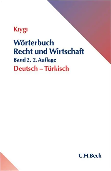 Cover: 9783406640032 | Wörterbuch Recht und Wirtschaft Band 2: Deutsch - Türkisch. Hukuk...