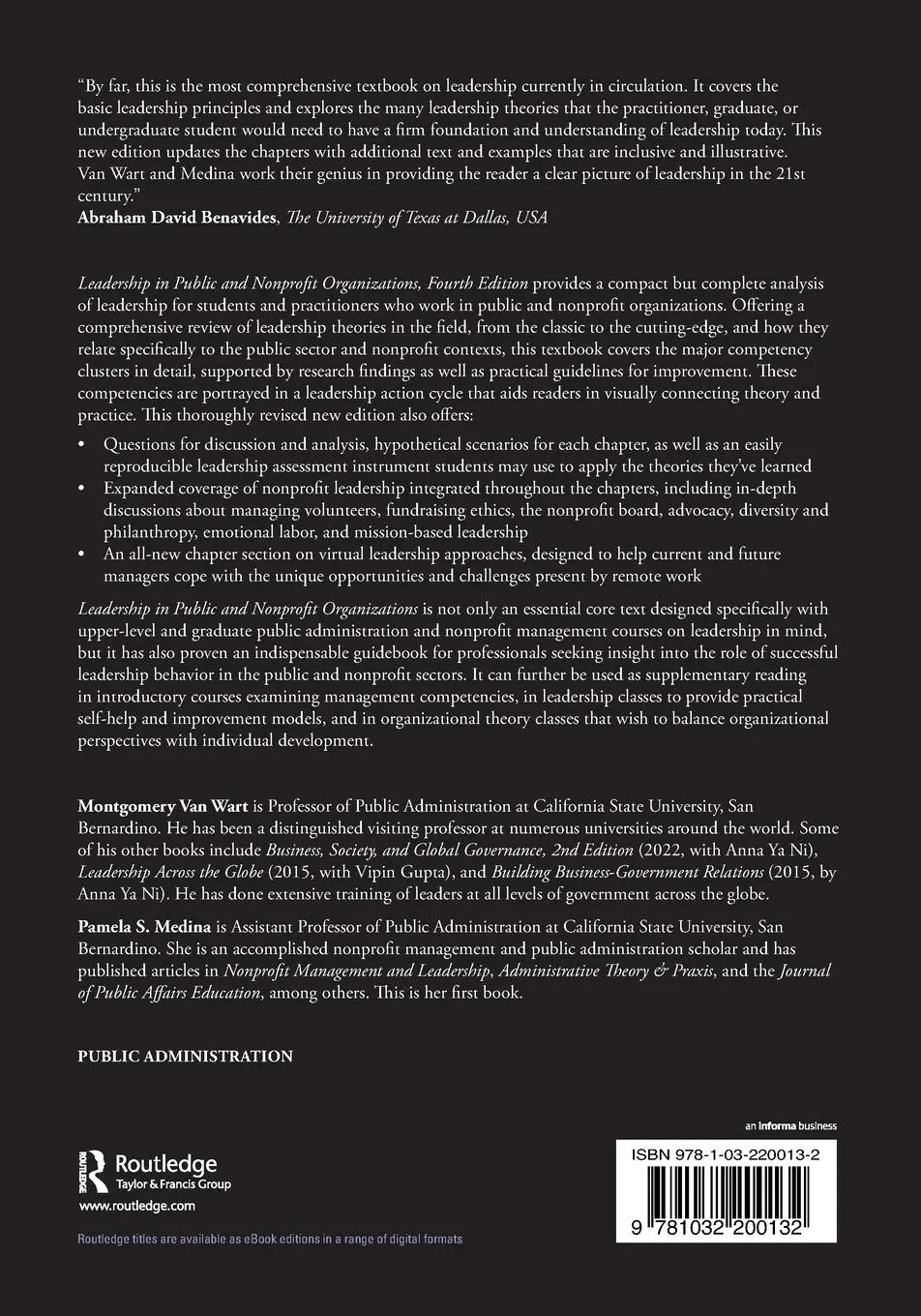 Rückseite: 9781032200132 | Leadership in Public and Nonprofit Organizations | An Introduction