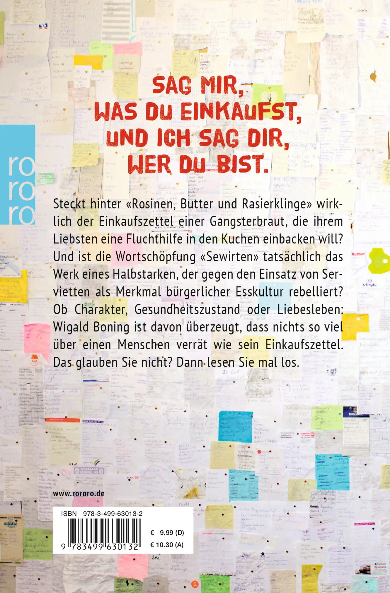 Rückseite: 9783499630132 | Butter, Brot und Läusespray | Was Einkaufszettel über uns verraten