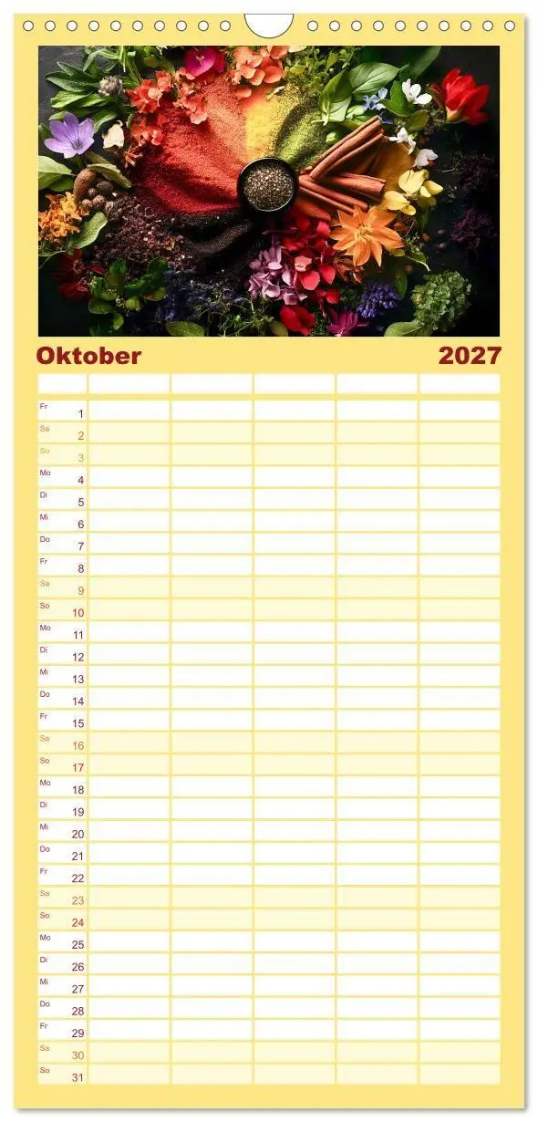 Bild: 9783594290132 | Familienplaner 2027 - Küchenkalender Gewürzwelt mit 5 Spalten...