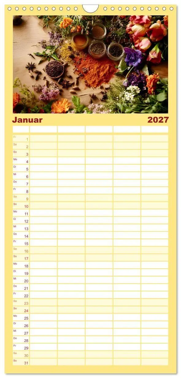 Bild: 9783594290132 | Familienplaner 2027 - Küchenkalender Gewürzwelt mit 5 Spalten...