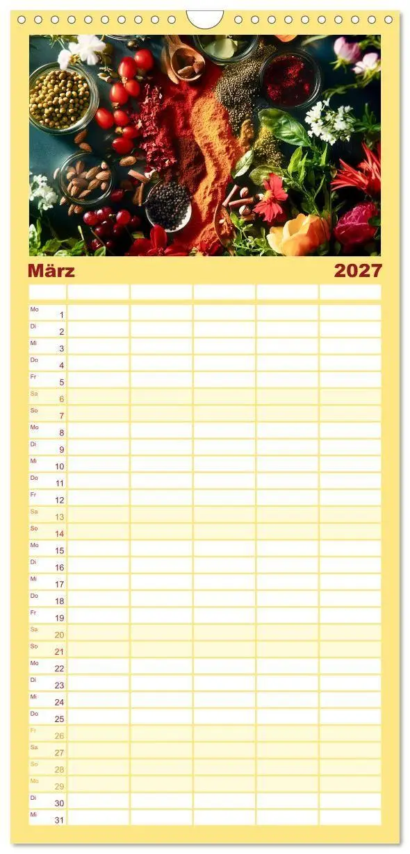 Bild: 9783594290132 | Familienplaner 2027 - Küchenkalender Gewürzwelt mit 5 Spalten...