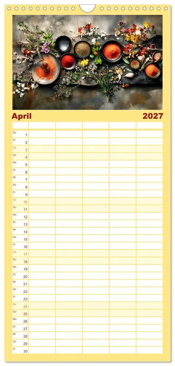 Bild: 9783594290132 | Familienplaner 2027 - Küchenkalender Gewürzwelt mit 5 Spalten...