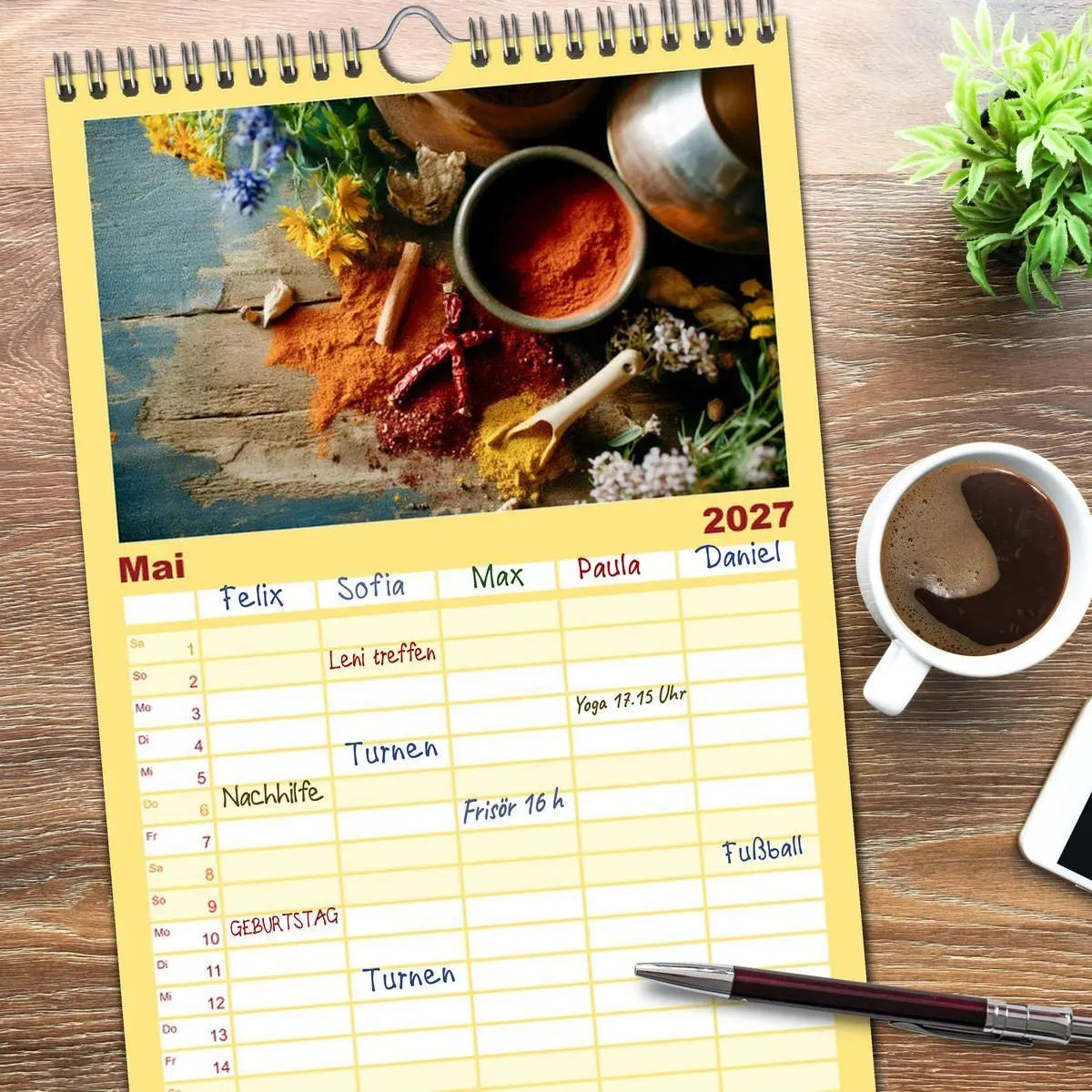 Bild: 9783594290132 | Familienplaner 2027 - Küchenkalender Gewürzwelt mit 5 Spalten...