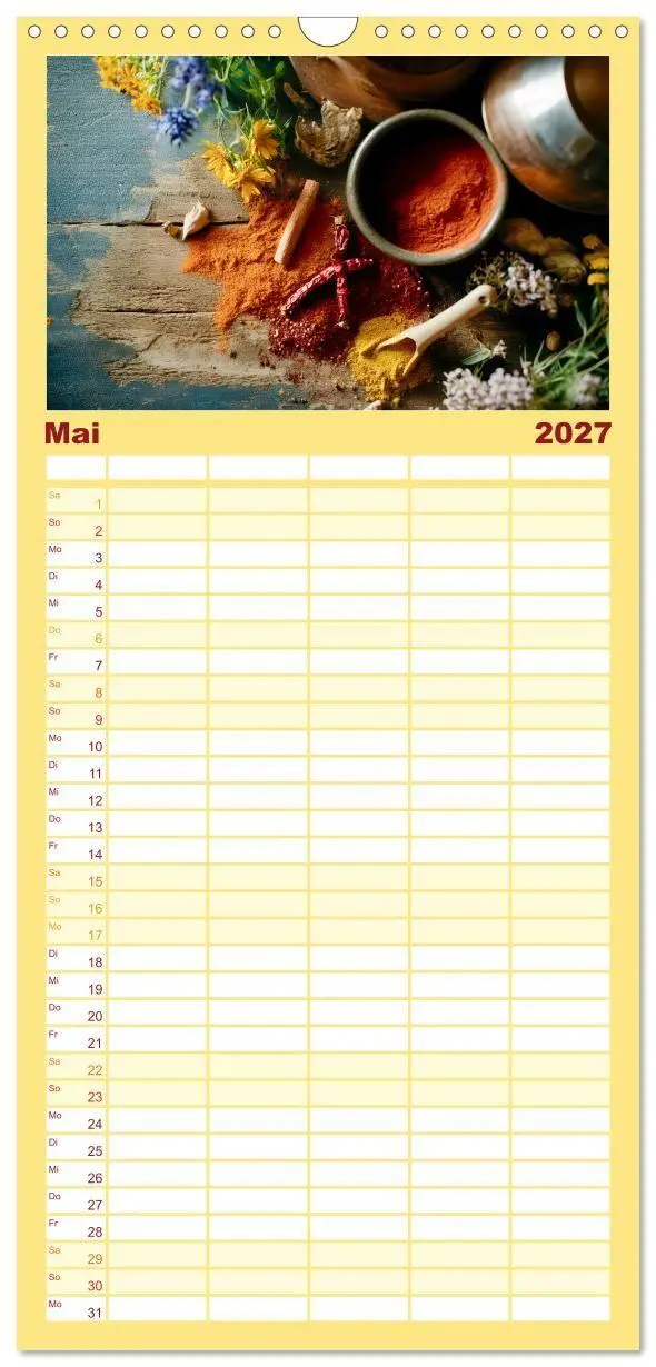 Bild: 9783594290132 | Familienplaner 2027 - Küchenkalender Gewürzwelt mit 5 Spalten...