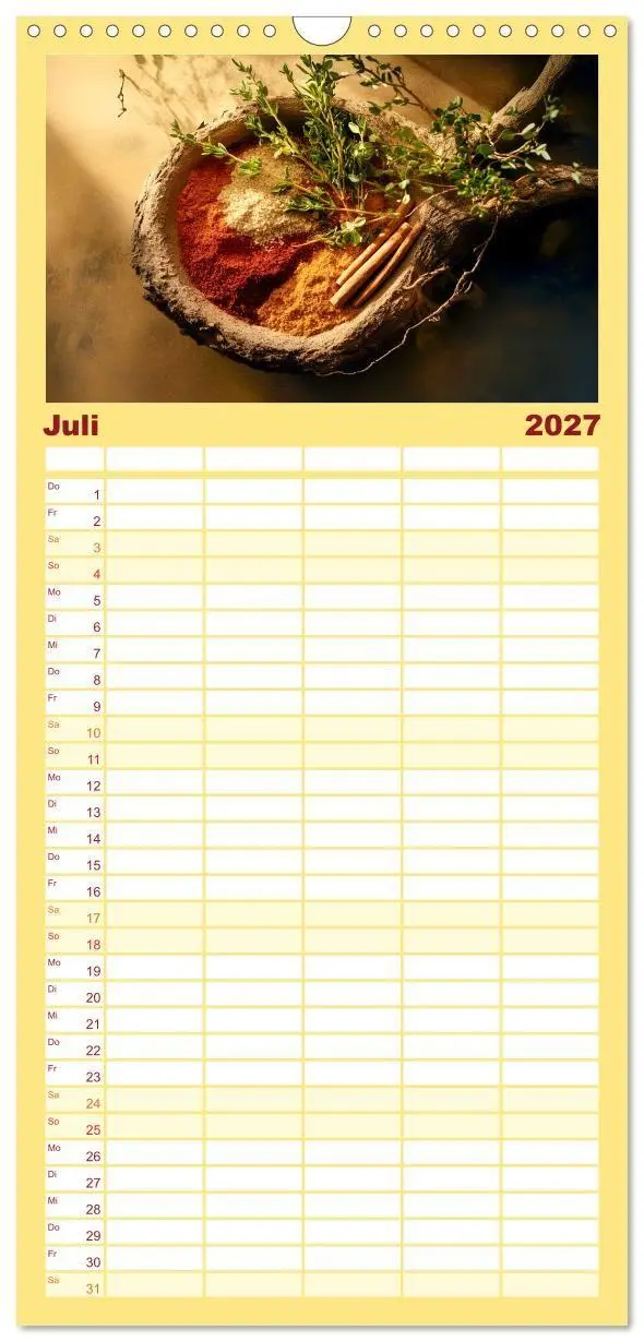 Bild: 9783594290132 | Familienplaner 2027 - Küchenkalender Gewürzwelt mit 5 Spalten...