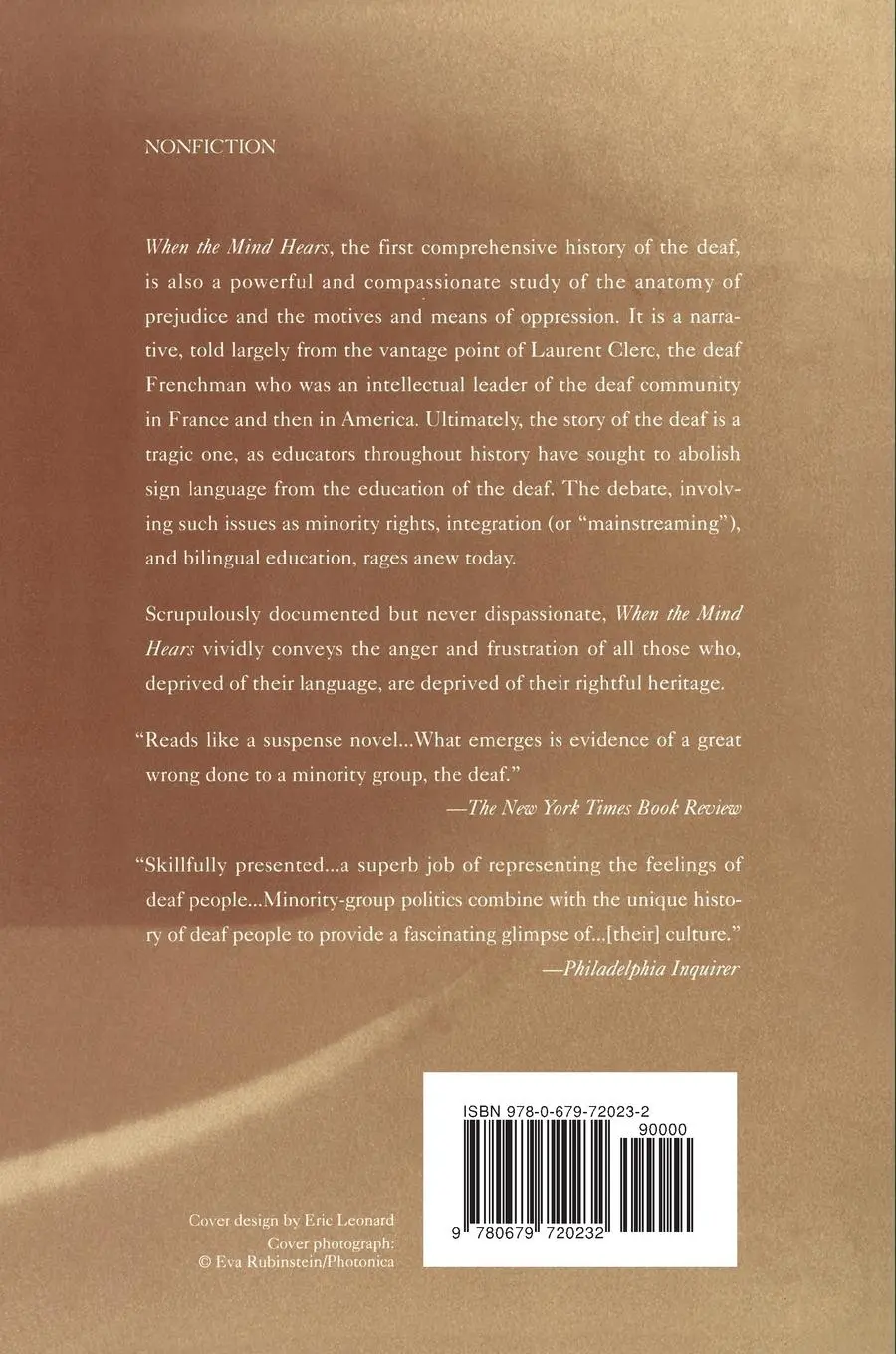 Rückseite: 9780679720232 | When the Mind Hears | A History of the Deaf | Harlan Lane | Buch