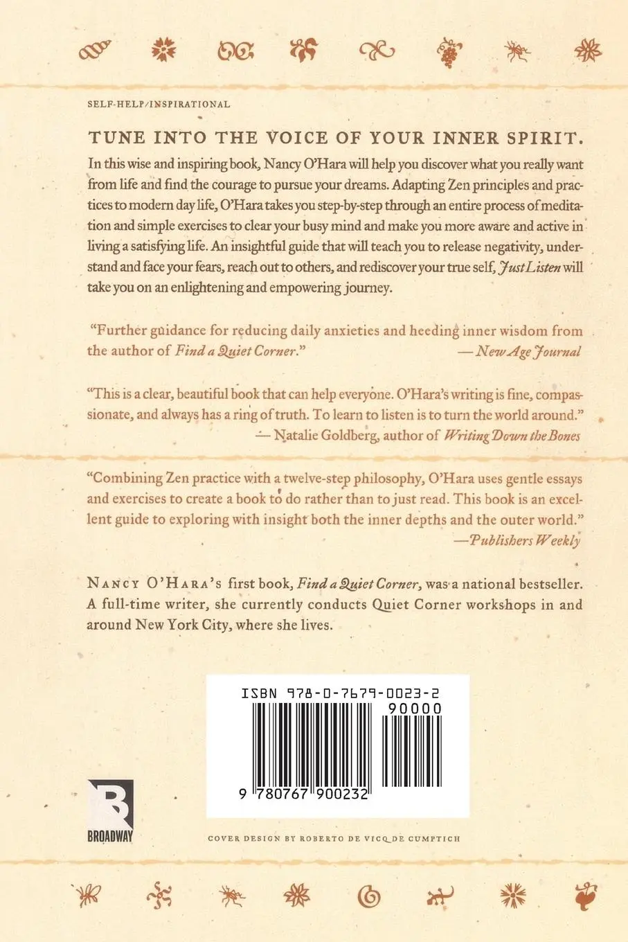 Rückseite: 9780767900232 | Just Listen | A Guide to Finding Your Own True Voice | Nancy O'Hara