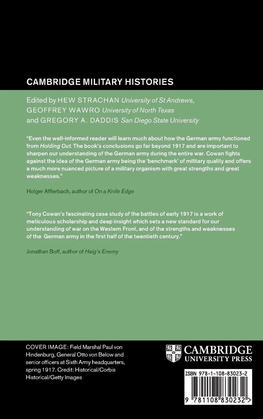 Rückseite: 9781108830232 | Holding Out | The German Army and Operational Command in 1917 | Cowan