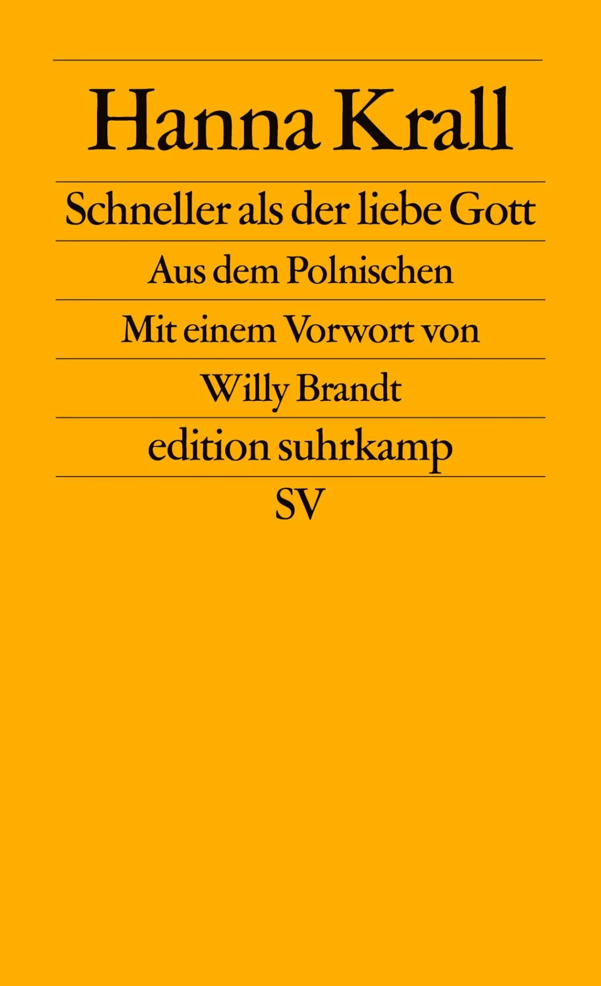Cover: 9783518110232 | Schneller als der liebe Gott | Hanna Krall | Taschenbuch | 152 S.