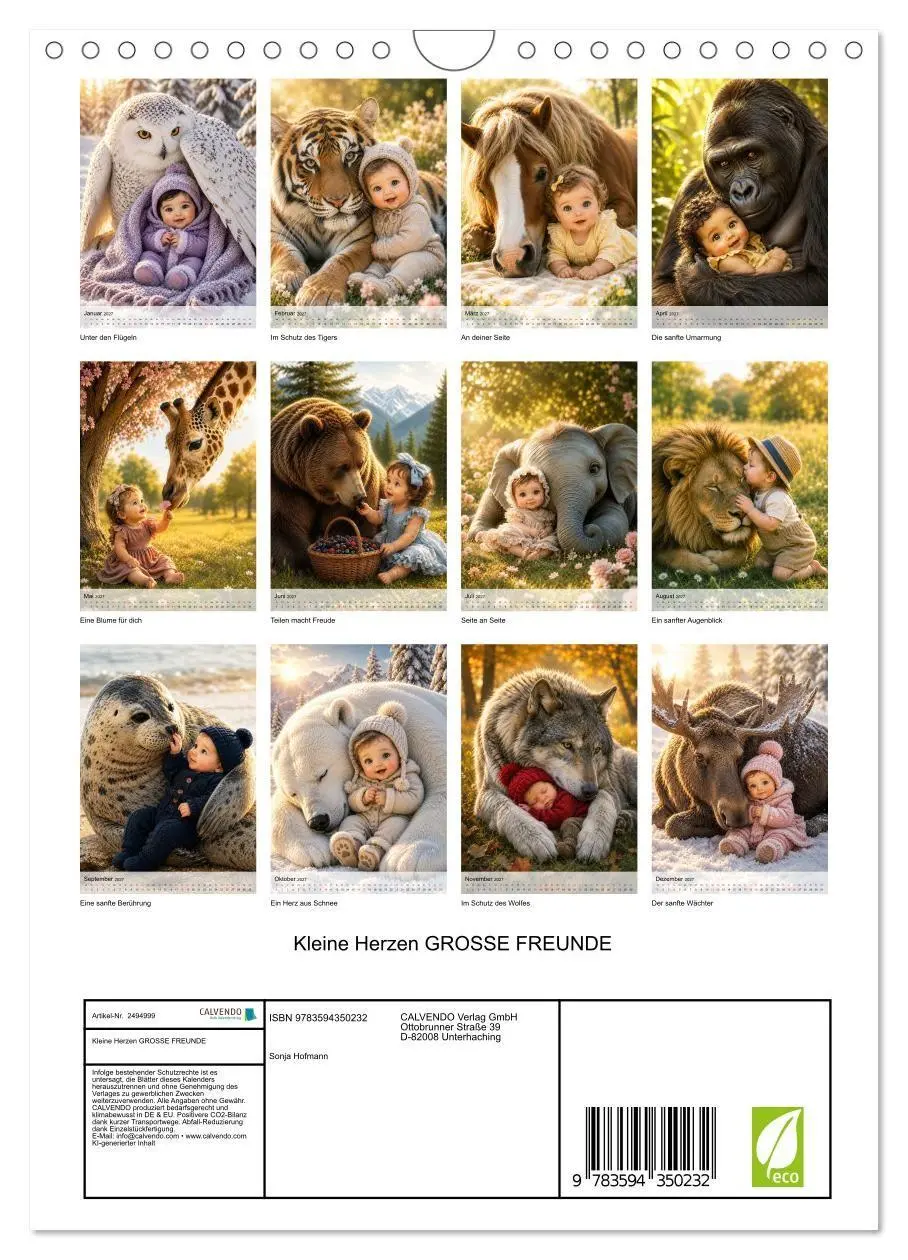 Bild: 9783594350232 | Kleine Herzen GROSSE FREUNDE (Wandkalender 2027 DIN A4 hoch),...