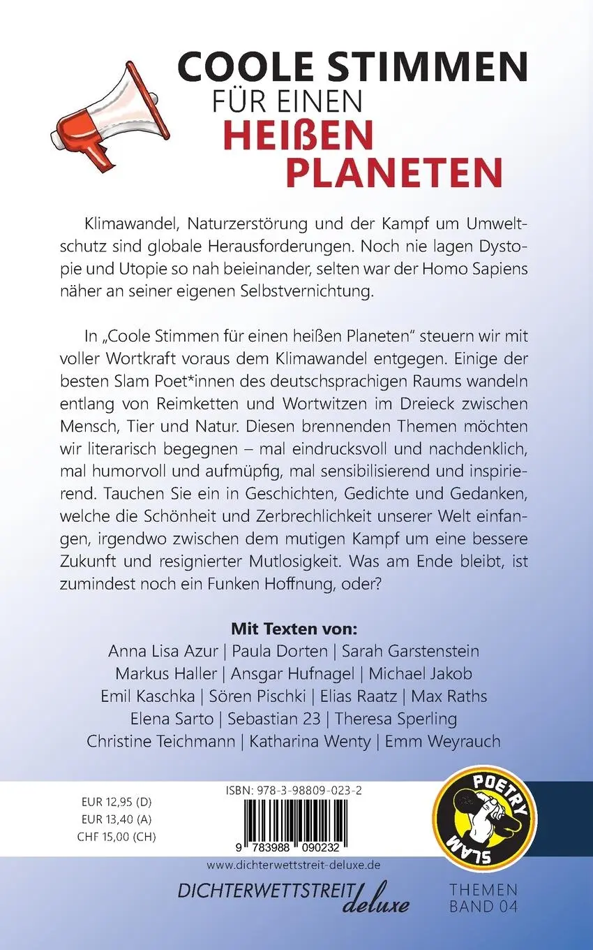 Rückseite: 9783988090232 | Coole Stimmen für einen heißen Planeten | Elias Raatz (u. a.) | Buch