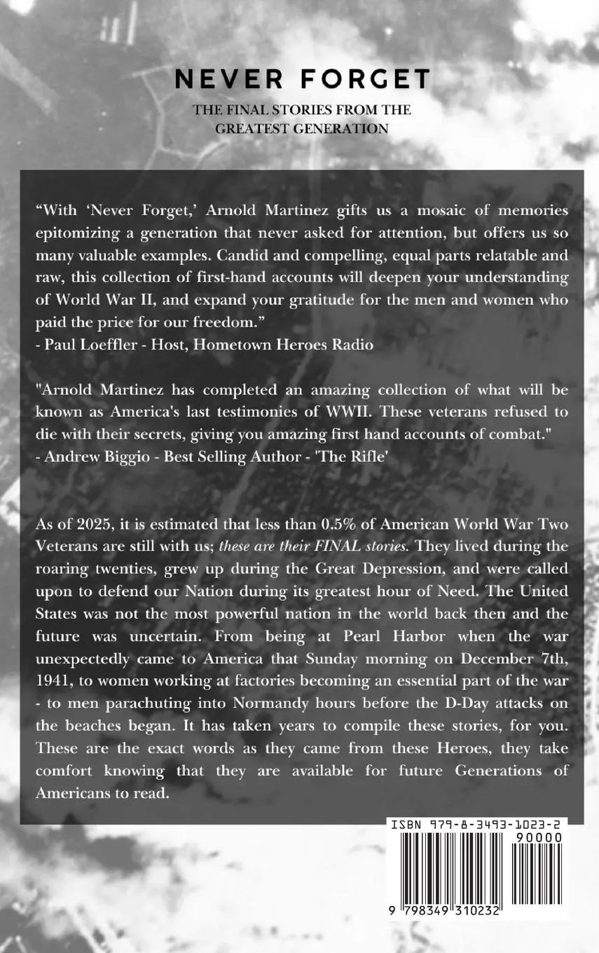 Rückseite: 9798349310232 | Never Forget | The Final Stories from The Greatest Generation | Buch