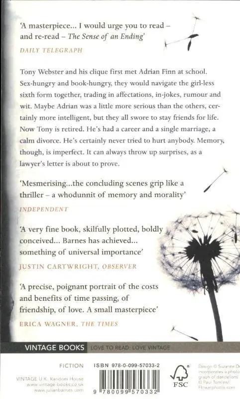 Rückseite: 9780099570332 | The Sense of an Ending | Julian Barnes | Taschenbuch | 150 S. | 2012