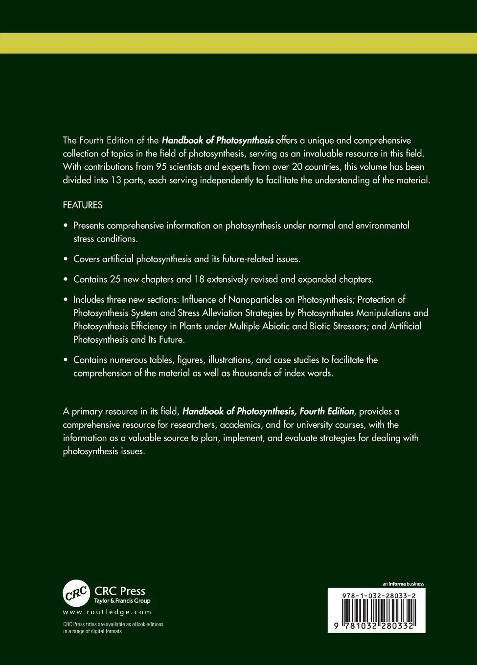 Rückseite: 9781032280332 | Handbook of Photosynthesis | Mohammad Pessarakli | Buch | Englisch