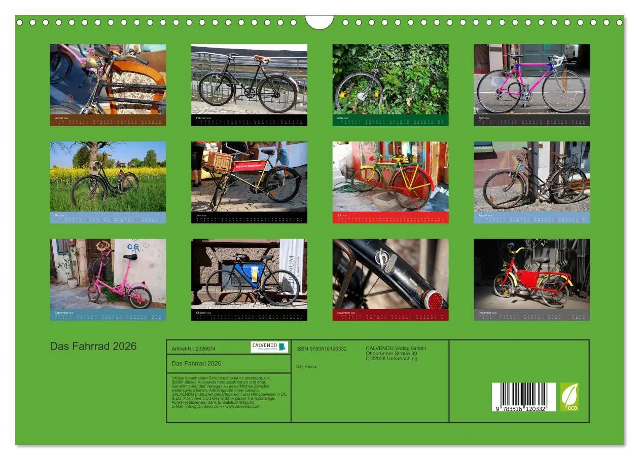 Bild: 9783516120332 | Das Fahrrad 2026 (Wandkalender 2026 DIN A3 quer), CALVENDO...
