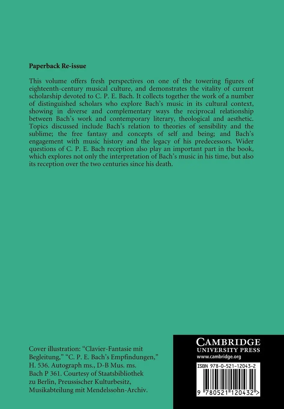 Rückseite: 9780521120432 | C.P.E. Bach Studies | Annette Richards | Taschenbuch | Englisch | 2009