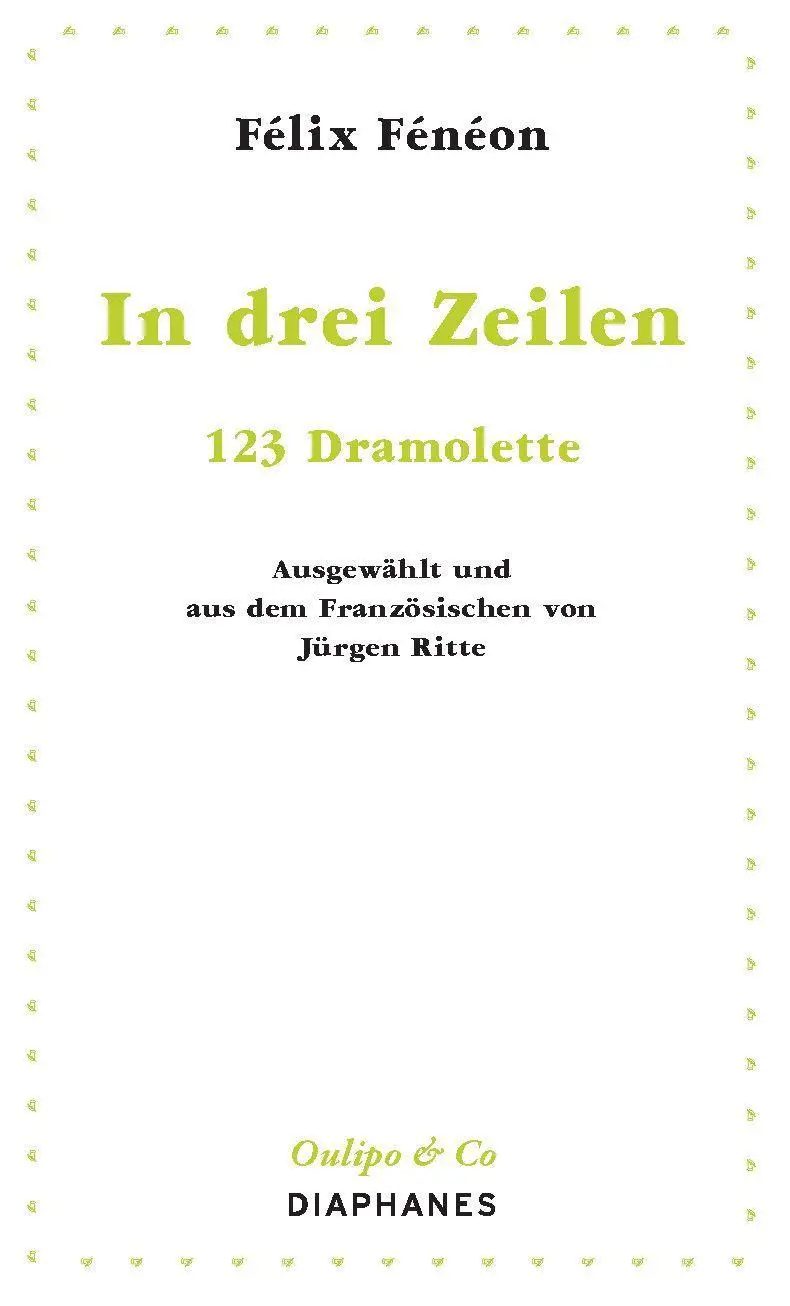 Cover: 9783035800432 | In drei Zeilen | Oulipo &amp; Co | Félix Fénéon | Taschenbuch | 48 S.