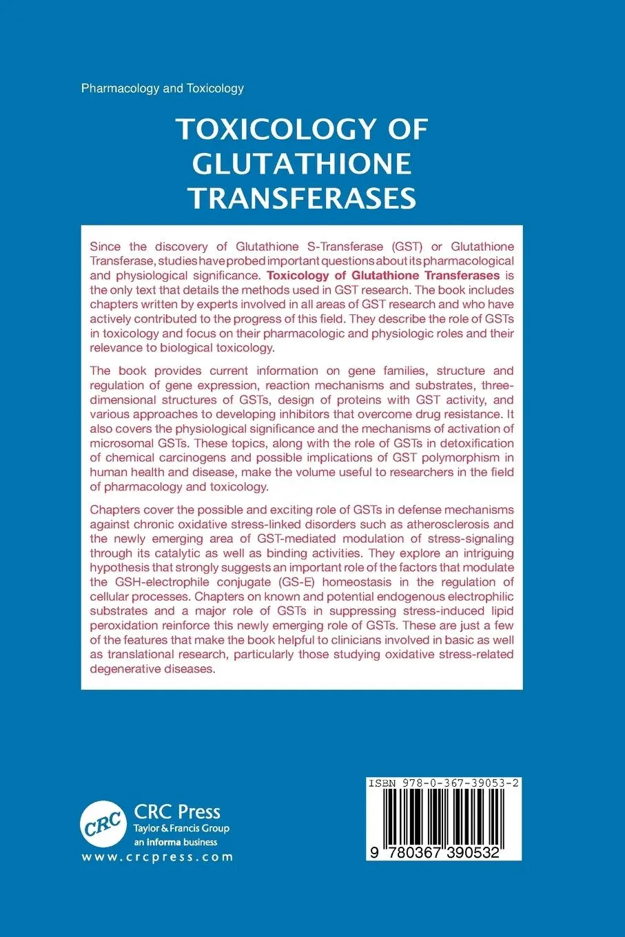 Rückseite: 9780367390532 | Toxicology of Glutathione Transferases | Yogesh C. Awasthi | Buch