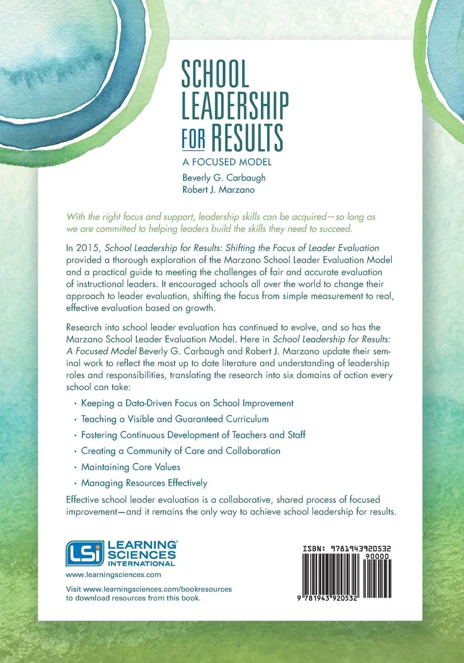 Rückseite: 9781943920532 | School Leadership for Results | A Focused Model Second Edition | Buch