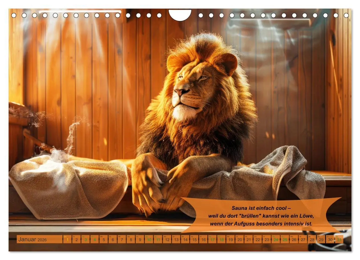 Bild: 9783457320532 | Tierisch lustige Saunafreunde (Wandkalender 2026 DIN A4 quer),...