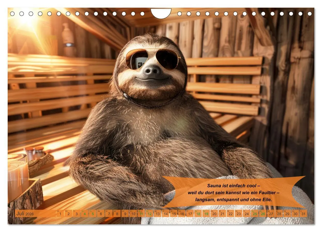 Bild: 9783457320532 | Tierisch lustige Saunafreunde (Wandkalender 2026 DIN A4 quer),...