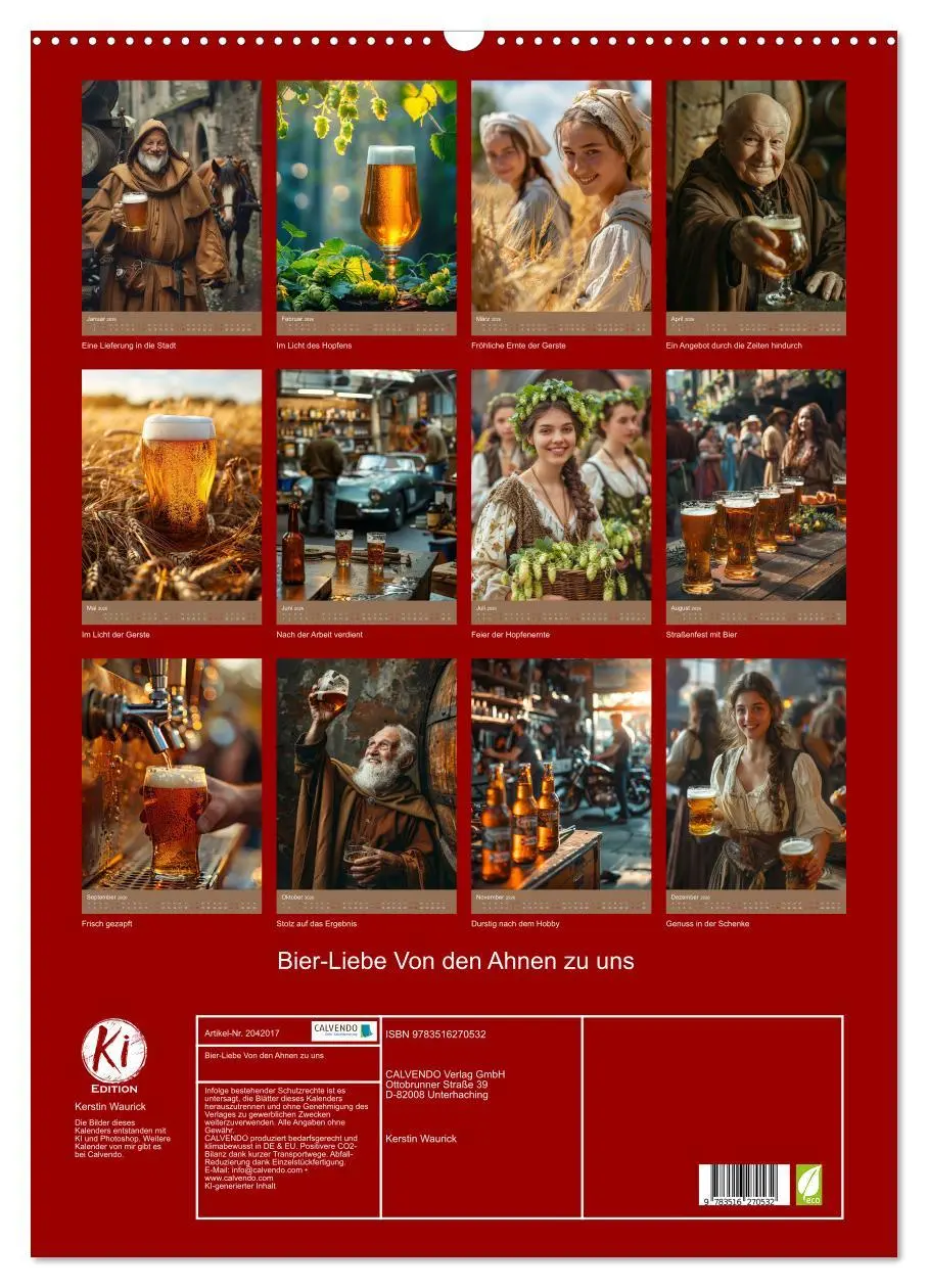 Bild: 9783516270532 | Bier-Liebe Von den Ahnen zu uns (Wandkalender 2026 DIN A2 hoch),...