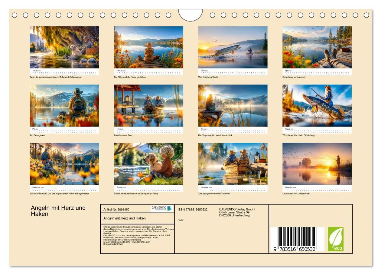 Bild: 9783516650532 | Angeln mit Herz und Haken (Wandkalender 2026 DIN A4 quer), CALVENDO...