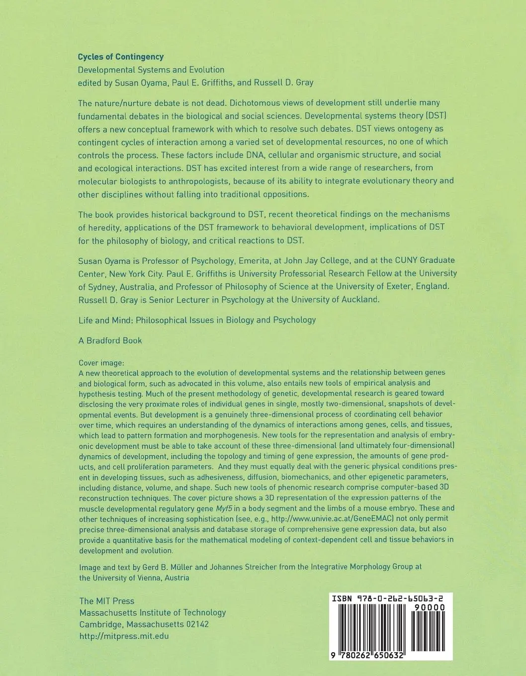 Rückseite: 9780262650632 | Cycles of Contingency | Developmental Systems and Evolution | Buch