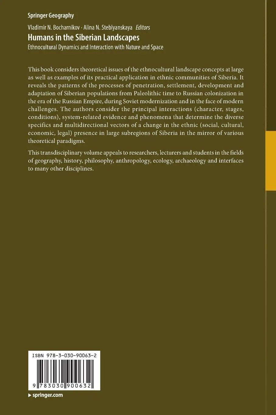 Rückseite: 9783030900632 | Humans in the Siberian Landscapes | Vladimir N. Bocharnikov (u. a.)