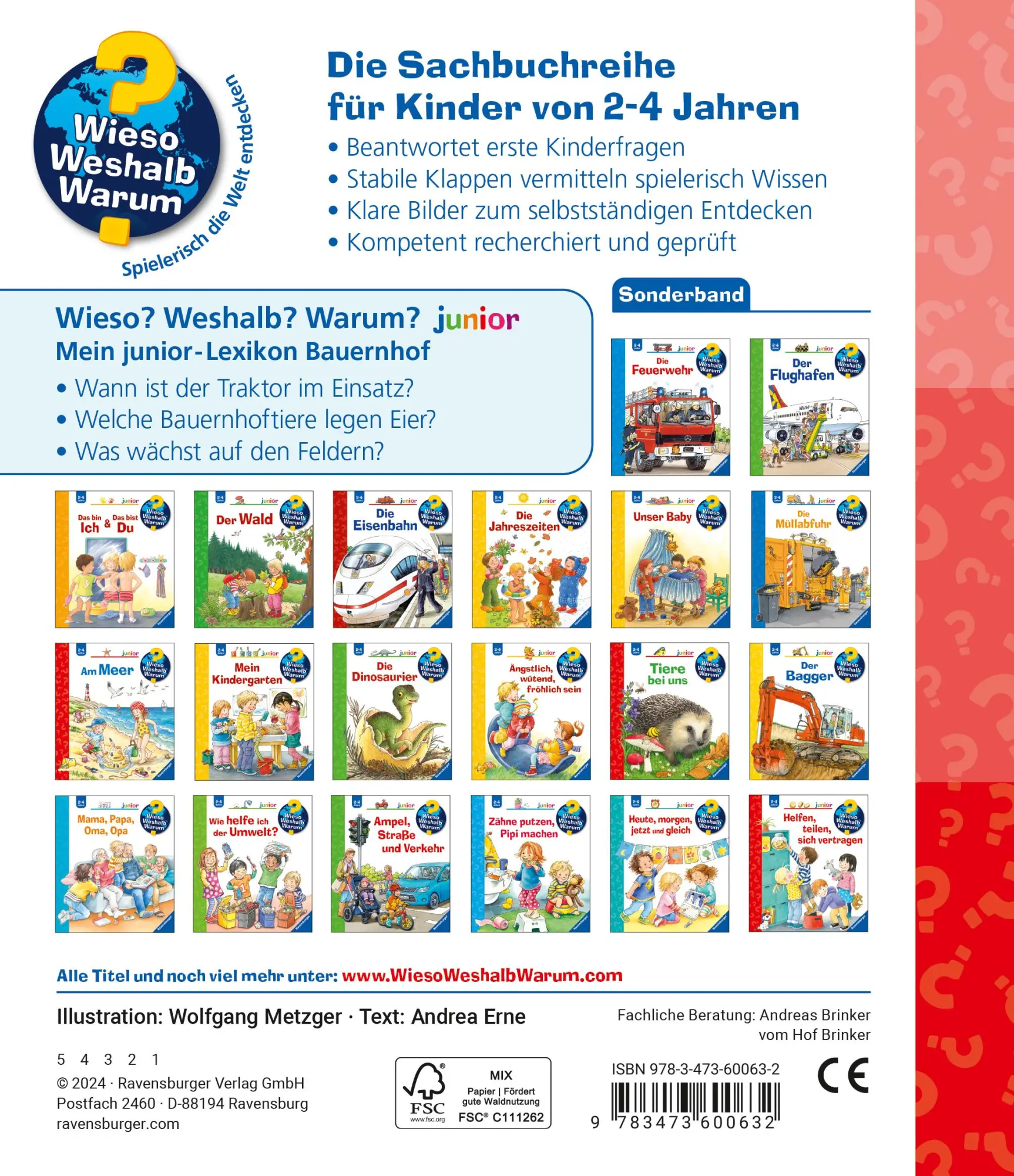 Rückseite: 9783473600632 | Wieso? Weshalb? Warum? junior - Mein junior-Lexikon: Bauernhof | Erne