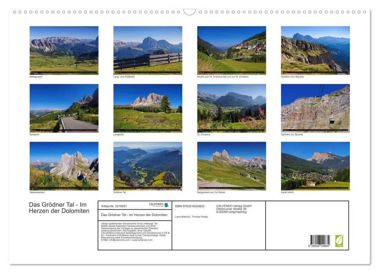 Bild: 9783516020632 | Das Grödner Tal - Im Herzen der Dolomiten (Wandkalender 2026 DIN A2...