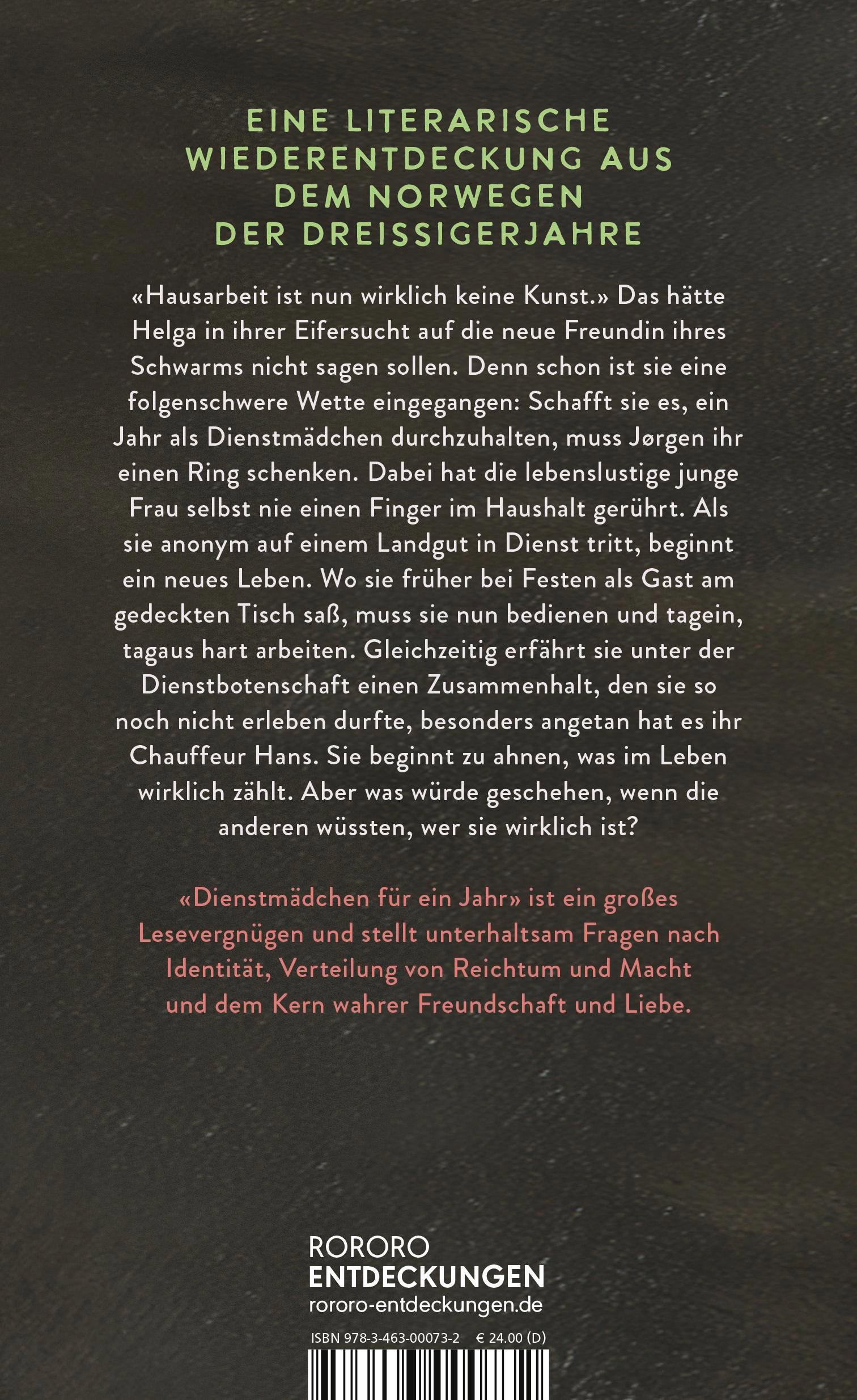 Rückseite: 9783463000732 | Dienstmädchen für ein Jahr | Sigrid Boo | Buch | 272 S. | Deutsch
