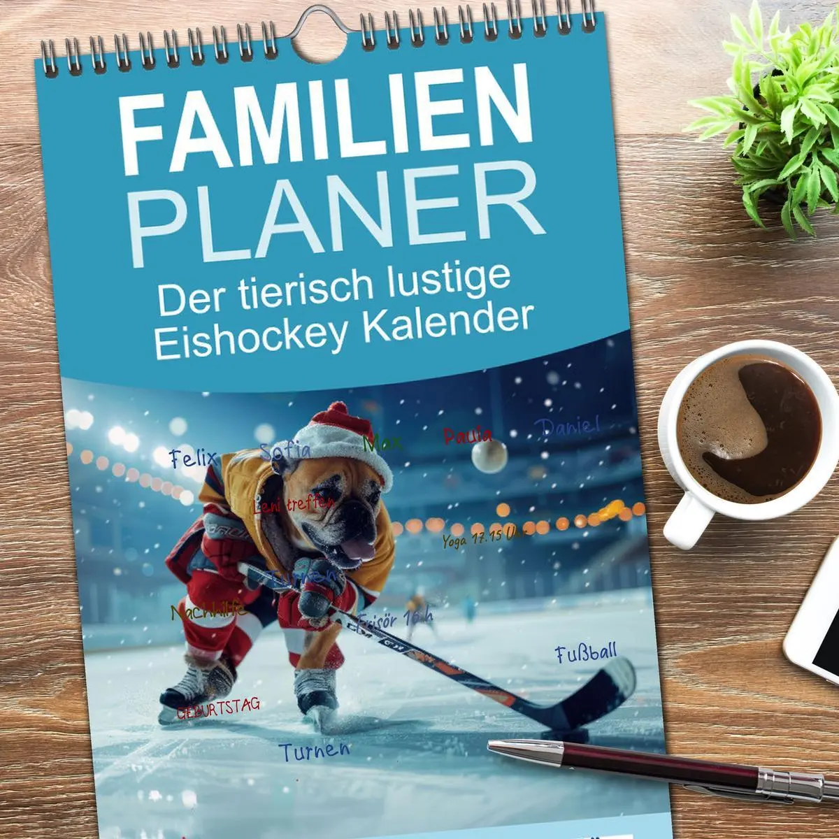 Bild: 9783516490732 | Familienplaner 2026 - Der tierisch lustige Eishockey Kalender mit 5...