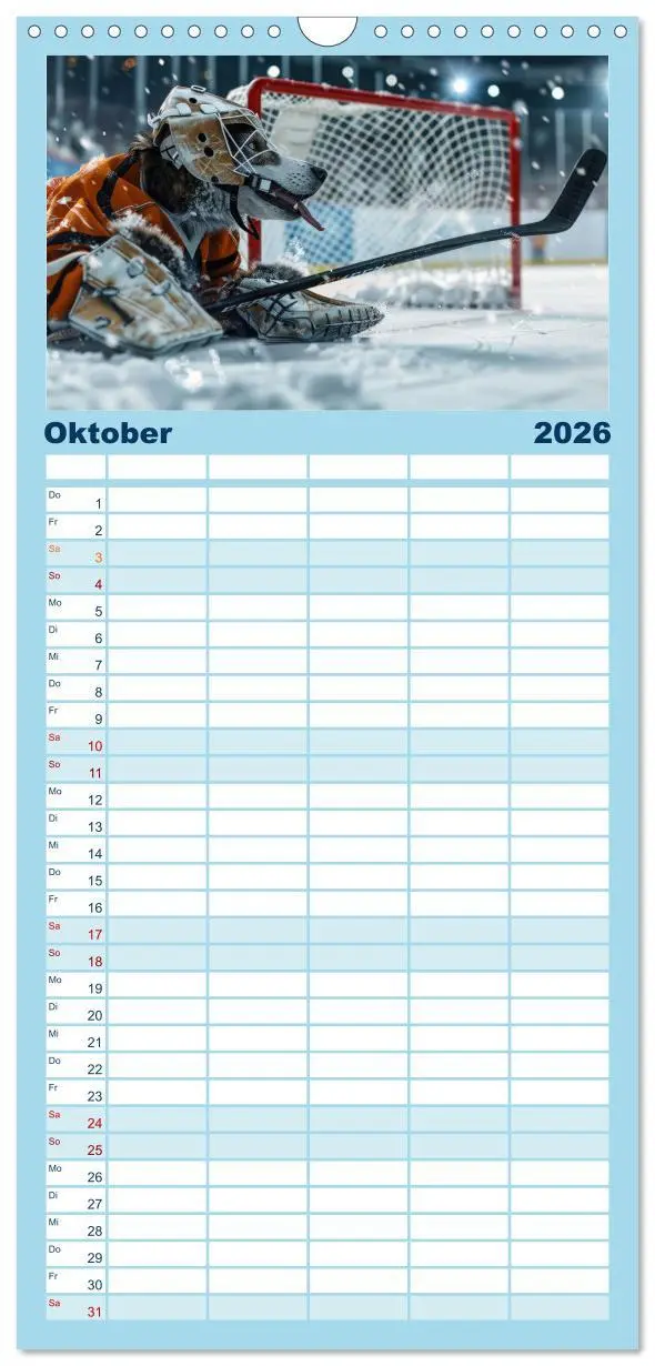 Bild: 9783516490732 | Familienplaner 2026 - Der tierisch lustige Eishockey Kalender mit 5...