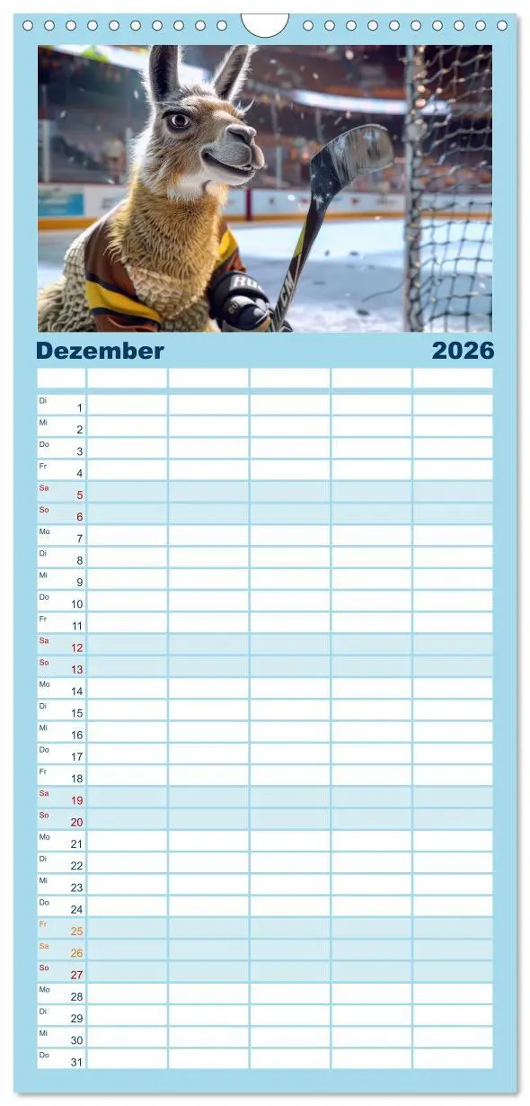 Bild: 9783516490732 | Familienplaner 2026 - Der tierisch lustige Eishockey Kalender mit 5...