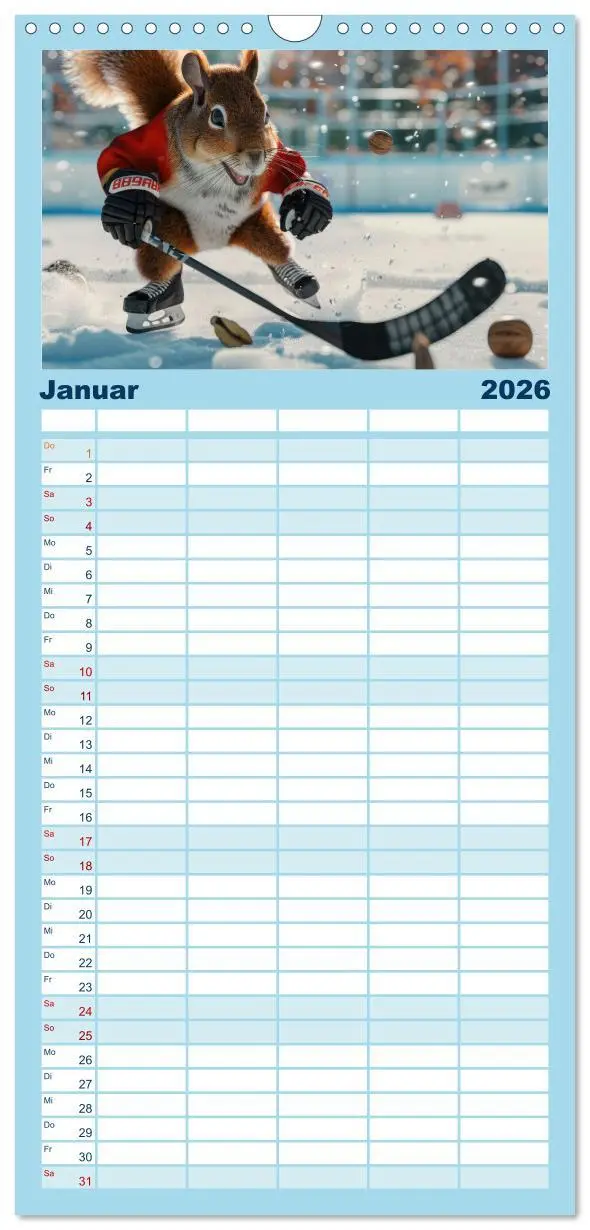 Bild: 9783516490732 | Familienplaner 2026 - Der tierisch lustige Eishockey Kalender mit 5...