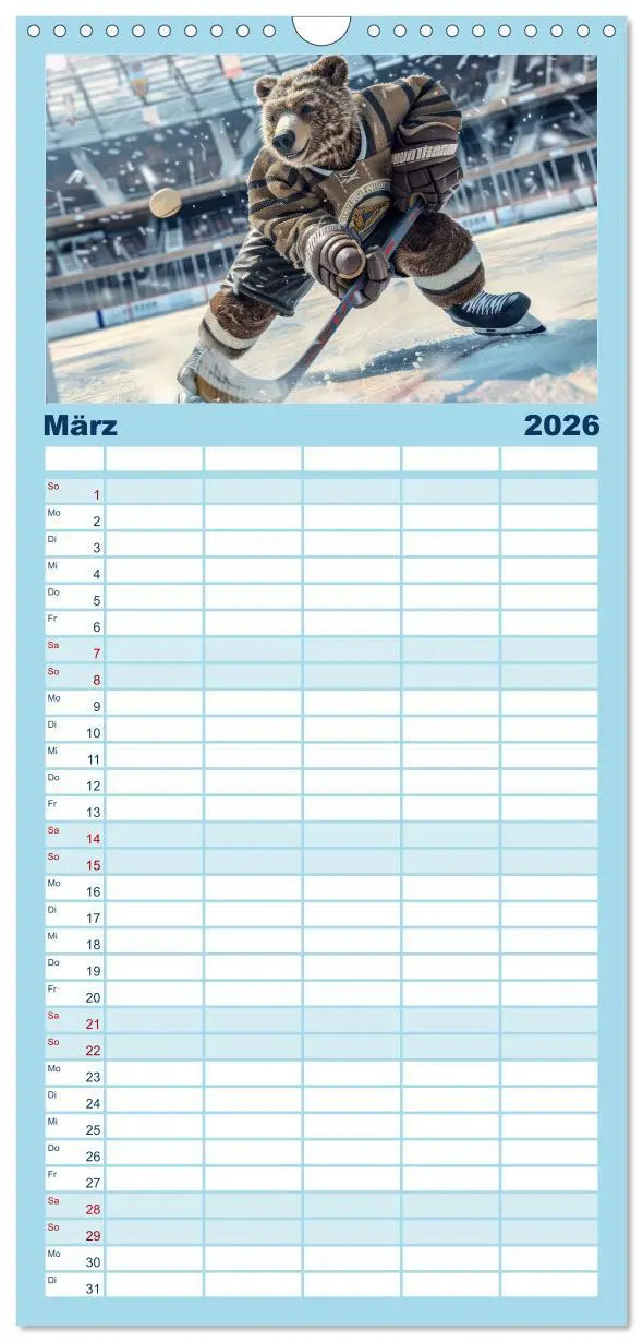 Bild: 9783516490732 | Familienplaner 2026 - Der tierisch lustige Eishockey Kalender mit 5...