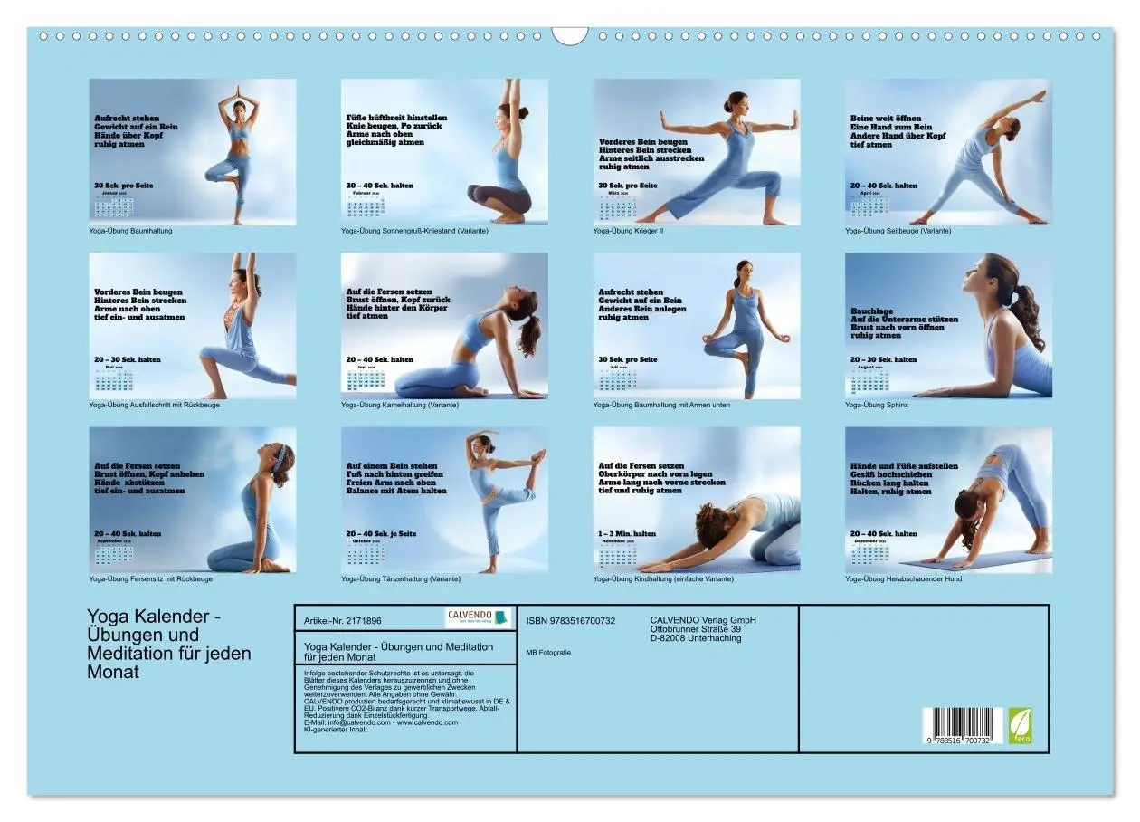 Bild: 9783516700732 | Yoga Kalender - Übungen und Meditation für jeden Monat...