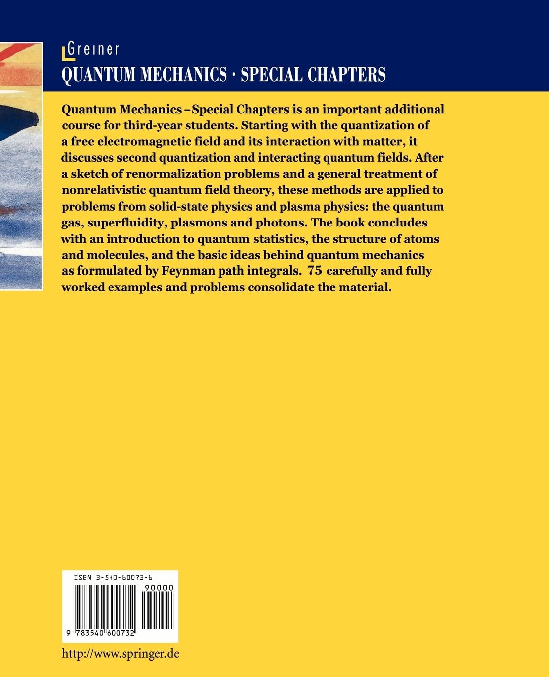 Rückseite: 9783540600732 | Quantum Mechanics | Special Chapters | Walter Greiner | Taschenbuch