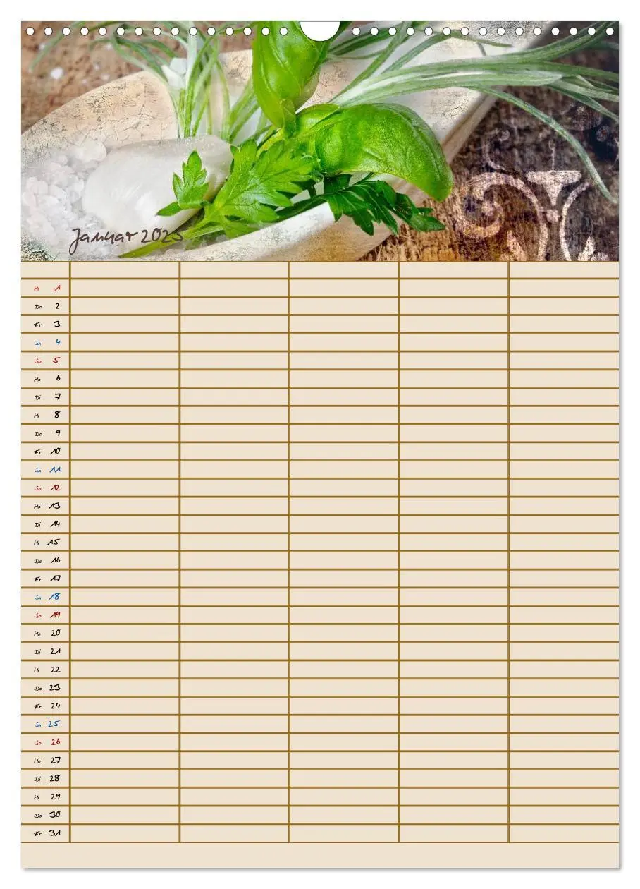 Bild: 9783435990832 | Italienische Küche mit Familienplaner (Wandkalender 2025 DIN A3...