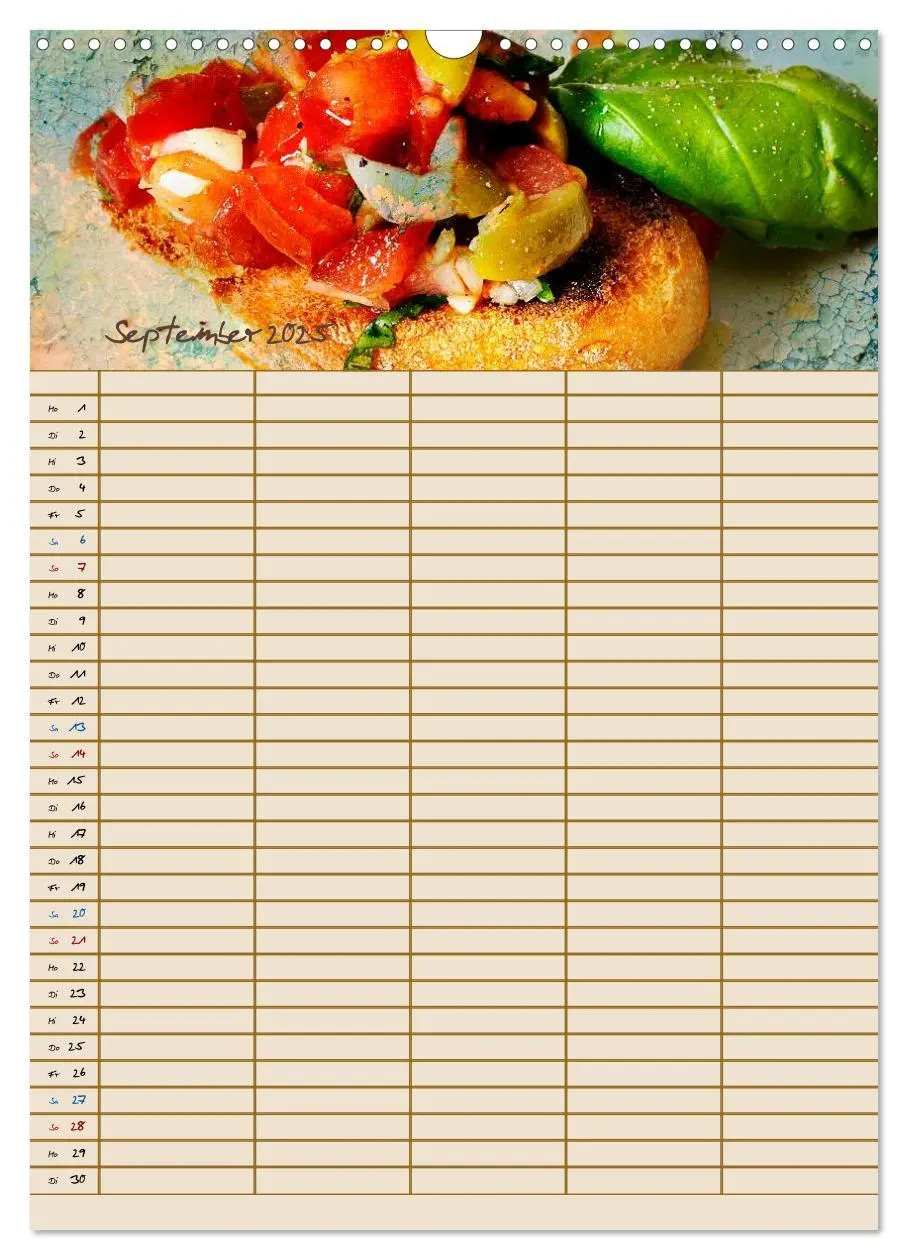 Bild: 9783435990832 | Italienische Küche mit Familienplaner (Wandkalender 2025 DIN A3...