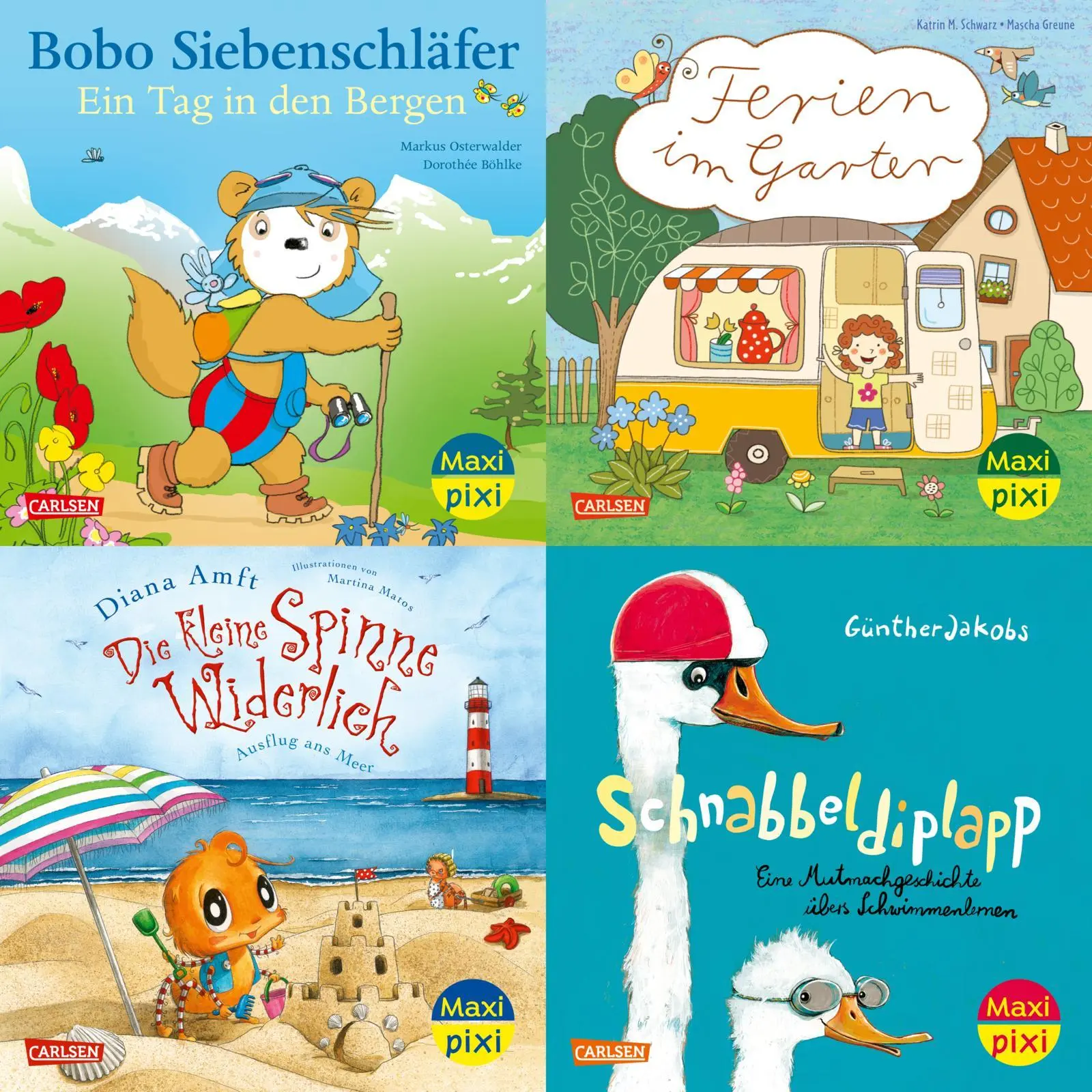 Cover: 9783551030832 | Maxi-Pixi-4er-Set 119: Schöne Ferien! (4x1 Exemplar) | Diverse | Box
