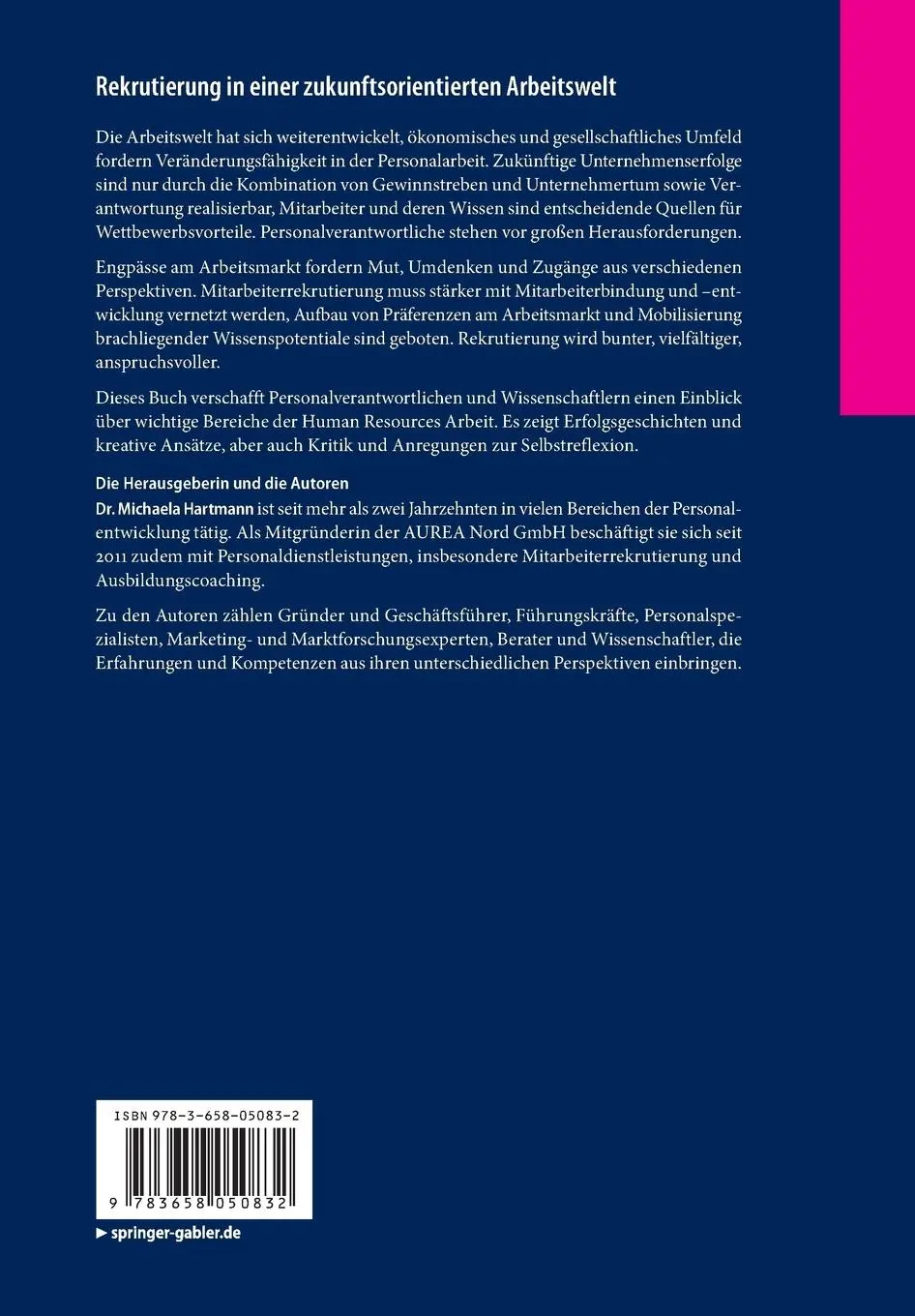 Rückseite: 9783658050832 | Rekrutierung in einer zukunftsorientierten Arbeitswelt | Hartmann | xv