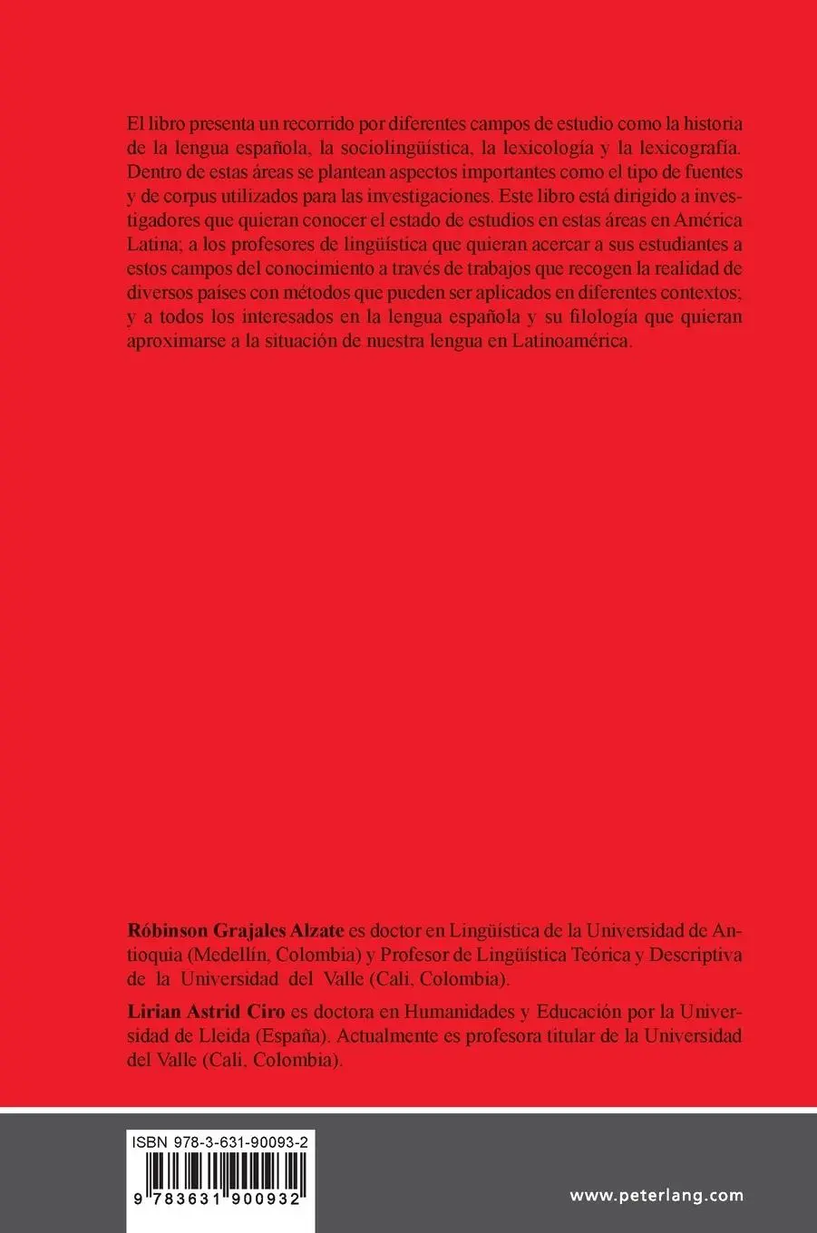 Rückseite: 9783631900932 | Estudios lingüísticos e interdisciplinarios en Latinoamérica | Buch