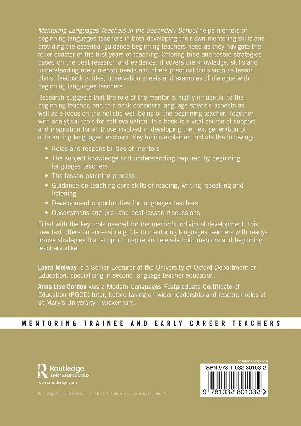 Rückseite: 9781032801032 | Mentoring Languages Teachers in the Secondary School | Molway (u. a.)